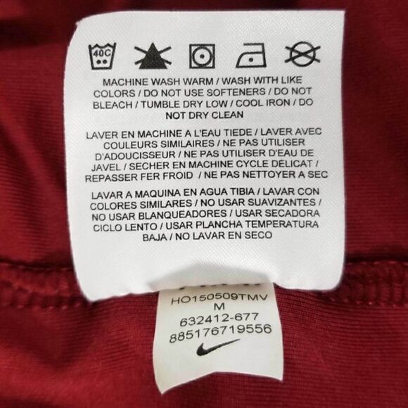 Nike Golf Men's M Red Embossed SS Tour Perf Golf Polo - Picture 9 of 10